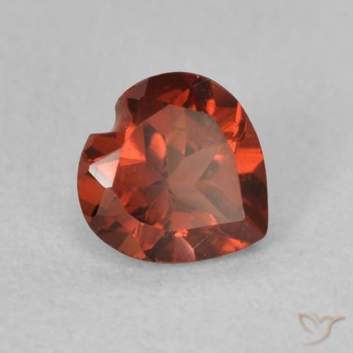 0.57 ct Red Pyrope Garnet Stone, Natural Pyrope Garnet in Heart Facet Shape for Sale