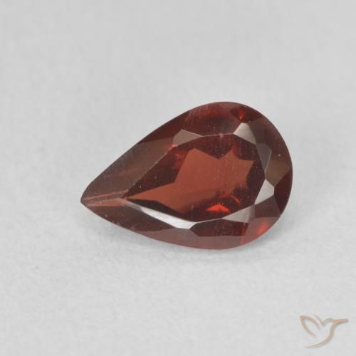 0.73 ct Red Pyrope Garnet Gemstone, Pyrope Garnet Gem in Pear Facet Shape for Sale.