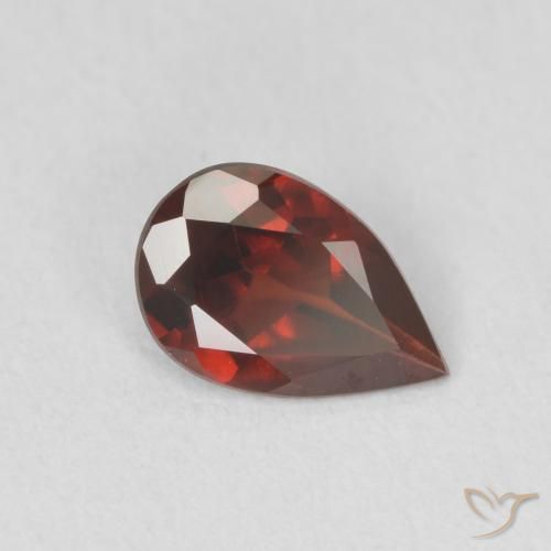 0.69 ct Red Pyrope Garnet Stone, Natural Pyrope Garnet in Pear Facet Shape for Sale