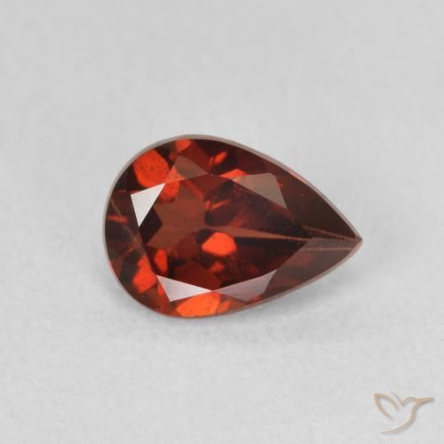 0.84ct Natural Medium Red Pyrope Garnet, Pear Shape, VVS-VS
