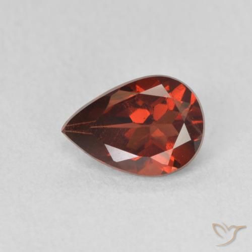 0.84 ct Red Pyrope Garnet Stone, Natural Pyrope Garnet in Pear Facet Shape for Sale