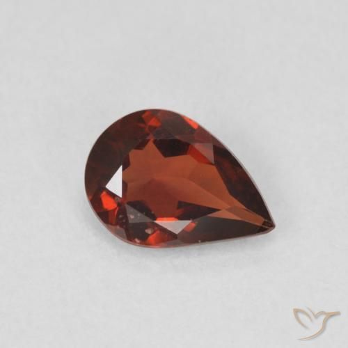 0.62 ct Red Pyrope Garnet Stone, Natural Pyrope Garnet in Pear Facet Shape for Sale
