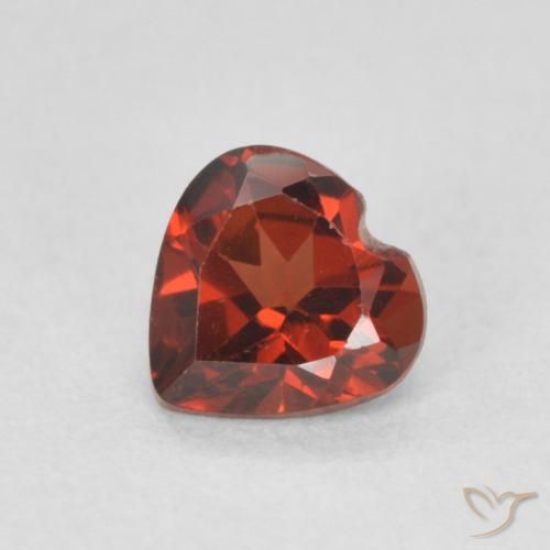 0.58ct Natural Deep Red Pyrope Garnet, Heart, VS