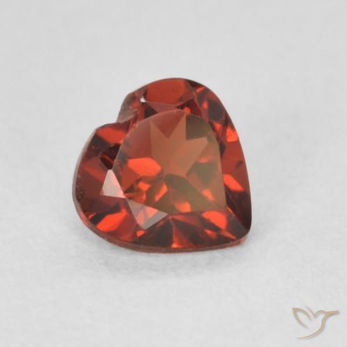 0.58 ct Red Pyrope Garnet Stone, Natural Pyrope Garnet in Heart Facet Shape for Sale