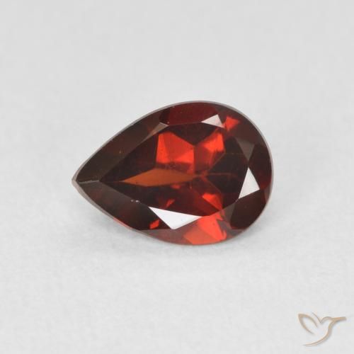 0.72ct Natural Medium Red Pyrope Garnet, Pear Shape, VVS-VS