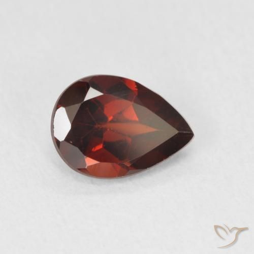 0.72 ct Red Pyrope Garnet Stone, Natural Pyrope Garnet in Pear Facet Shape for Sale