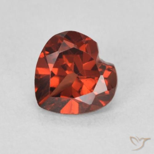 0.64ct Natural Scarlet Red Pyrope Garnet, Heart, VVS-VS