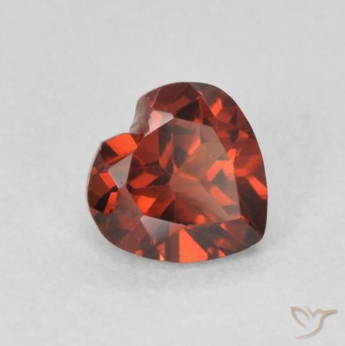 0.64 ct Red Pyrope Garnet Stone, Natural Pyrope Garnet in Heart Facet Shape for Sale