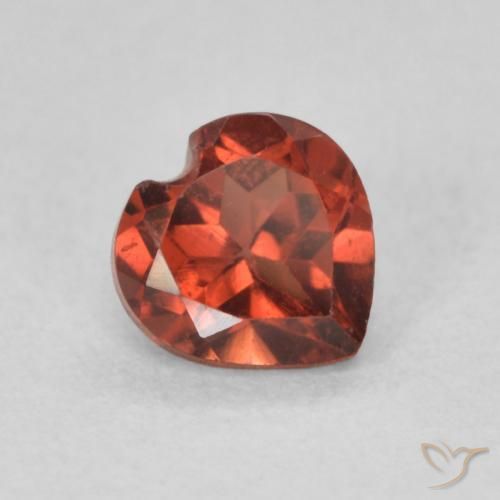 0.66 ct Red Pyrope Garnet Stone, Natural Pyrope Garnet in Heart Facet Shape for Sale