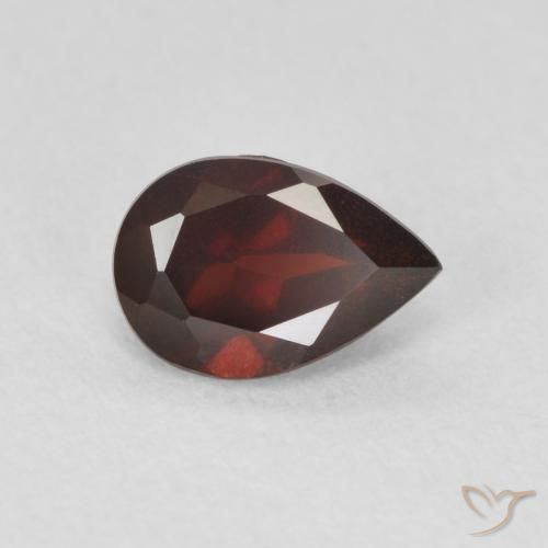 0.89 ct Red Pyrope Garnet Stone, Natural Pyrope Garnet in Pear Facet Shape for Sale