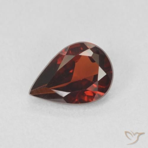 0.82ct Natural Dark Red Pyrope Garnet, Pear Shape, VVS-VS, Photo A