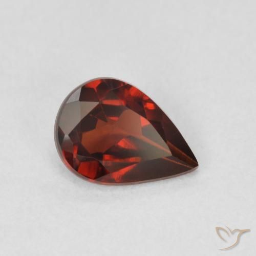 0.82 ct Red Pyrope Garnet Stone, Natural Pyrope Garnet in Pear Facet Shape for Sale