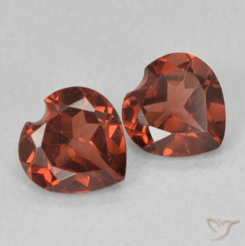1.12 ctw Red Pyrope Garnet Stones, Natural Pyrope Garnet in Heart Facet Shape for Sale