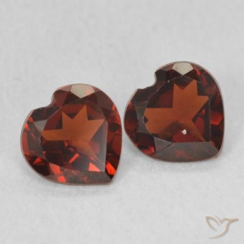 0.92 ctw Red Pyrope Garnet Stones, Natural Pyrope Garnet in Heart Facet Shape for Sale