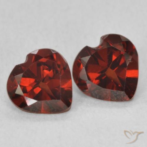 1.11 ctw Red Pyrope Garnet Stones, Natural Pyrope Garnet in Heart Facet Shape for Sale