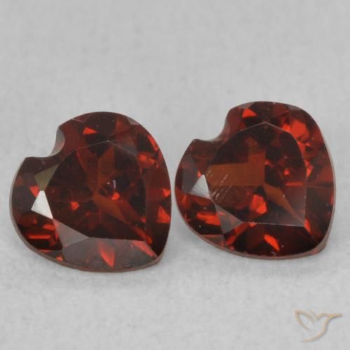 1.07 ctw Red Pyrope Garnet Stones, Natural Pyrope Garnet in Heart Facet Shape for Sale