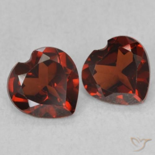 0.96 ctw Red Pyrope Garnet Stones, Natural Pyrope Garnet in Heart Facet Shape for Sale