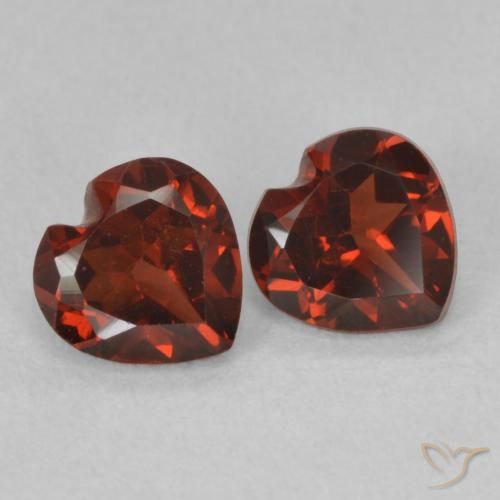 1.10 ctw Red Pyrope Garnet Stones, Natural Pyrope Garnet in Heart Facet Shape for Sale