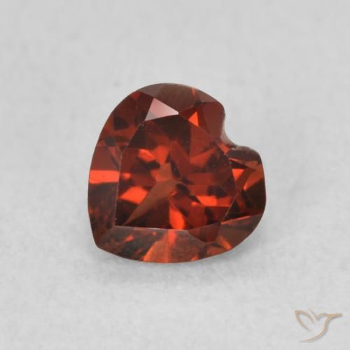 0.60ct Natural Currant Red Pyrope Garnet, Heart, VS