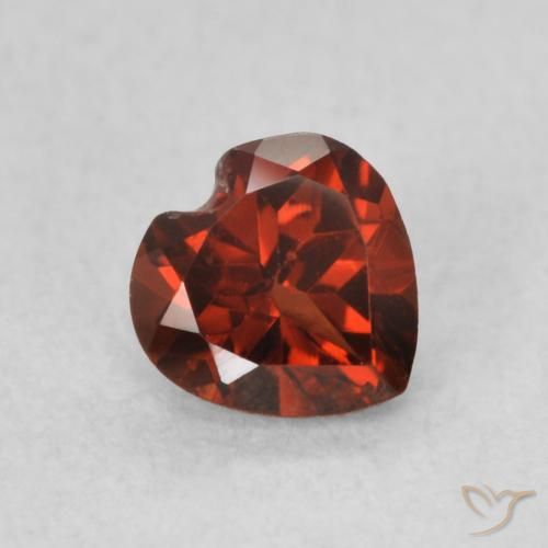0.60 ct Red Pyrope Garnet Stone, Natural Pyrope Garnet in Heart Facet Shape for Sale