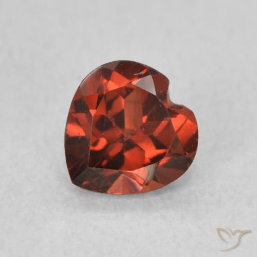 0.61ct Natural Currant Red Pyrope Garnet, Heart, VS