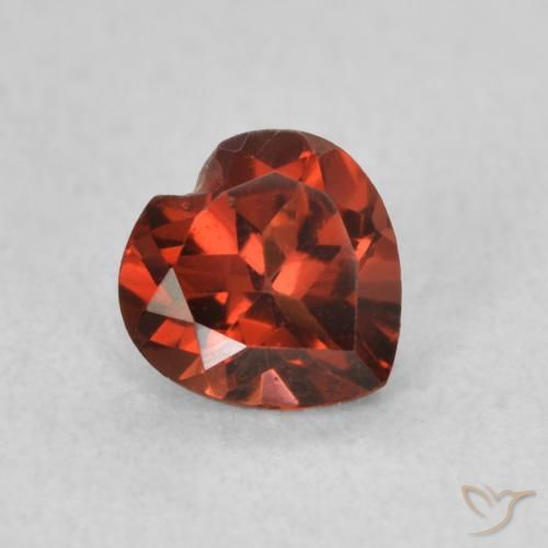 0.61 ct Red Pyrope Garnet Stone, Natural Pyrope Garnet in Heart Facet Shape for Sale