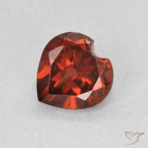 0.64ct Natural Medium Red Pyrope Garnet, Heart, VS