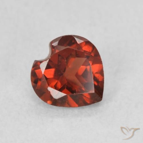 0.64 ct Red Pyrope Garnet Stone, Natural Pyrope Garnet in Heart Facet Shape for Sale