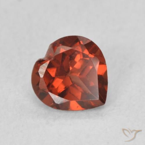 0.61 ct Red Pyrope Garnet Stone, Natural Pyrope Garnet in Heart Facet Shape for Sale