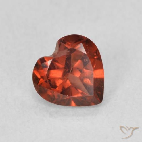 0.56 ct Red Pyrope Garnet Stone, Natural Pyrope Garnet in Heart Facet Shape for Sale