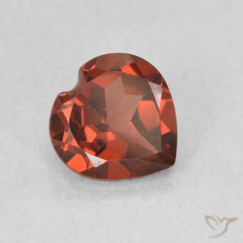 0.61 ct Red Pyrope Garnet Stone, Natural Pyrope Garnet in Heart Facet Shape for Sale