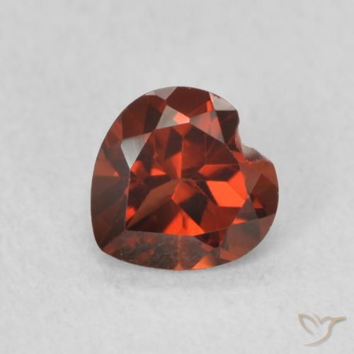 0.58ct Natural Currant Red Pyrope Garnet, Heart, VS