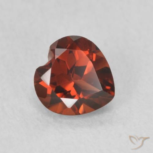 0.58 ct Red Pyrope Garnet Stone, Natural Pyrope Garnet in Heart Facet Shape for Sale