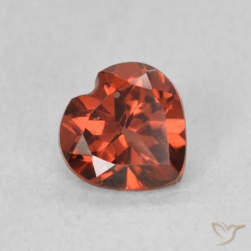 0.57 ct Red Pyrope Garnet Stone, Natural Pyrope Garnet in Heart Facet Shape for Sale