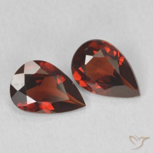 1.25 ctw Red Pyrope Garnet Stones, Natural Pyrope Garnet in Pear Facet Shape for Sale