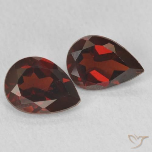 1.43 ctw Red Pyrope Garnet Stones, Natural Pyrope Garnet in Pear Facet Shape for Sale