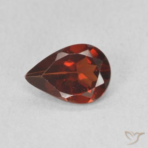 0.72ct Natural Medium Red Pyrope Garnet, Pear Shape, VVS