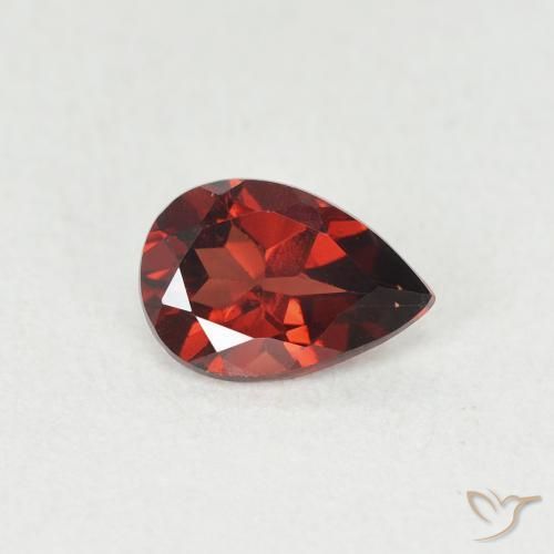 0.78 ct Red Pyrope Garnet Stone, Natural Pyrope Garnet in Pear Facet Shape for Sale