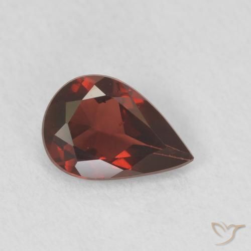 0.74 ct Red Pyrope Garnet Stone, Natural Pyrope Garnet in Pear Facet Shape for Sale