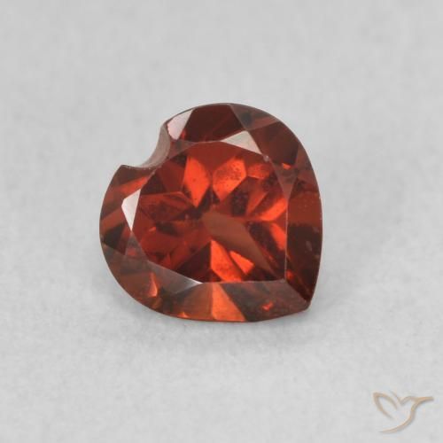 0.61 ct Red Pyrope Garnet Stone, Natural Pyrope Garnet in Heart Facet Shape for Sale