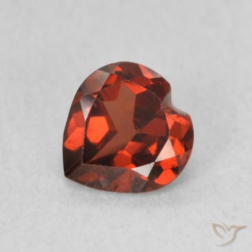 0.59ct Natural Currant Red Pyrope Garnet, Heart, VVS