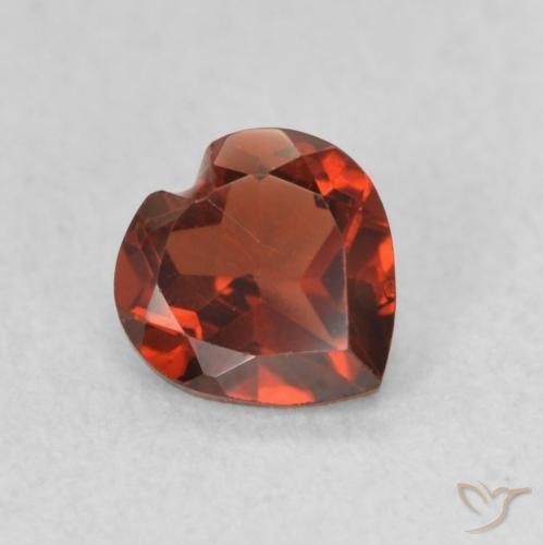 0.59 ct Red Pyrope Garnet Stone, Natural Pyrope Garnet in Heart Facet Shape for Sale