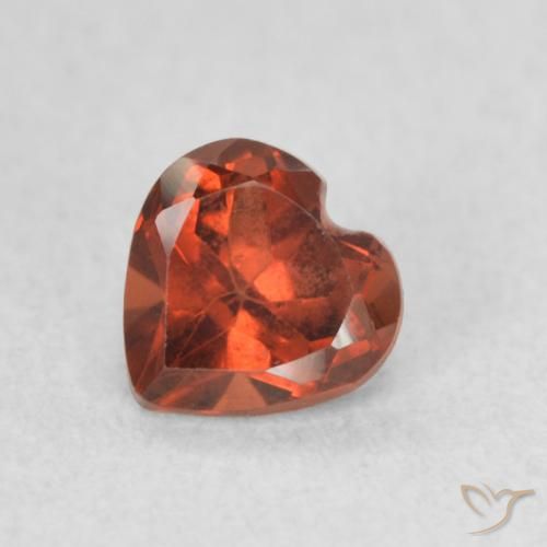 0.60 ct Red Pyrope Garnet Gemstone, Pyrope Garnet Gem in Heart Facet Shape for Sale.