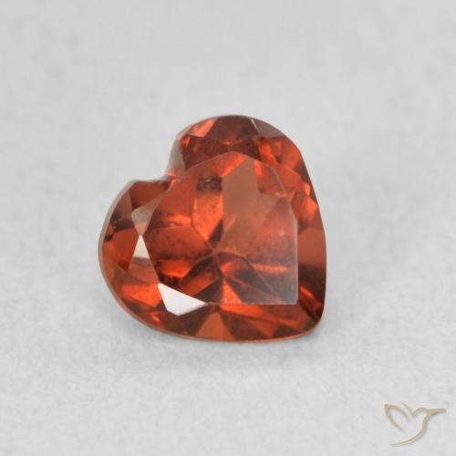 0.60 ct Red Pyrope Garnet Stone, Natural Pyrope Garnet in Heart Facet Shape for Sale