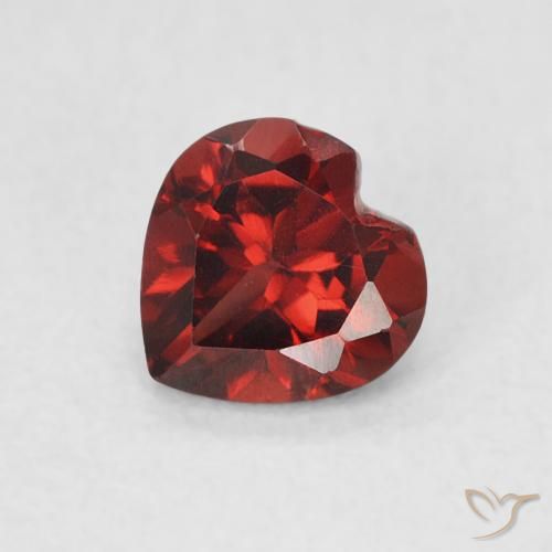 0.60ct Natural Currant Red Pyrope Garnet, Heart, VVS