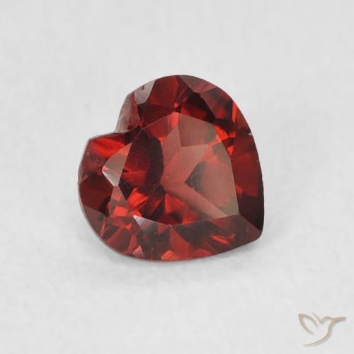0.60 ct Red Pyrope Garnet Stone, Natural Pyrope Garnet in Heart Facet Shape for Sale