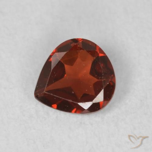 0.45ct Natural Medium Red Pyrope Garnet, Pear Shape, VS