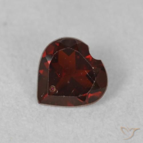 0.56ct Natural Deep Red Pyrope Garnet, Heart, VS