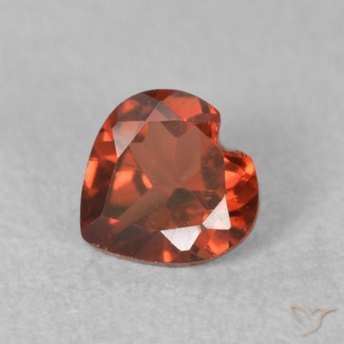 0.66ct Natural Medium Red Pyrope Garnet, Heart, VS