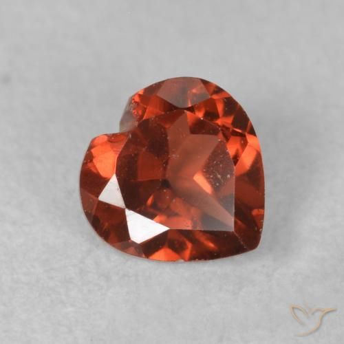 0.66 ct Red Pyrope Garnet Stone, Natural Pyrope Garnet in Heart Facet Shape for Sale